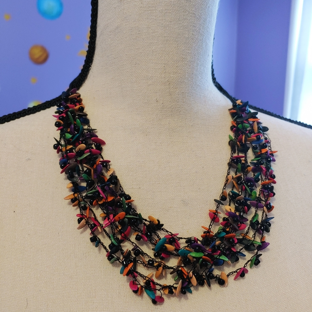🌈 NWT "Colored Rain" choker & earring set